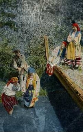 Deutscher Soldat mit Mädchen aus der "feindlichen" Bevölkerung
