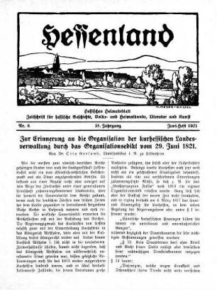 Nr. 6, Juni-Heft 1921