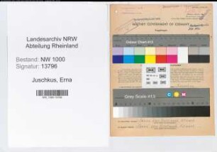 Entnazifizierung Erna Juschkus, geb. 22.08.1899 (Postassistentin)