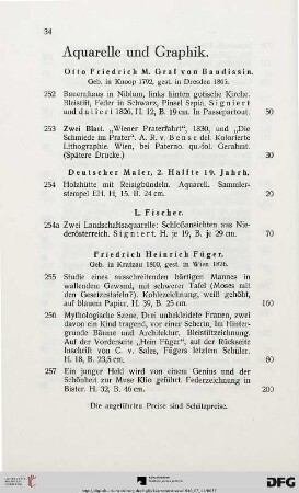 Aquarelle und Graphik (Nr. 252-271)