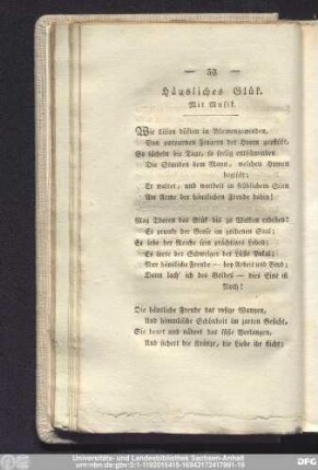 Häusliches Glück. Mit Musik.