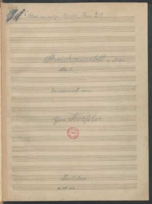 Quartette; vl (2), vla, vlc; A-Dur