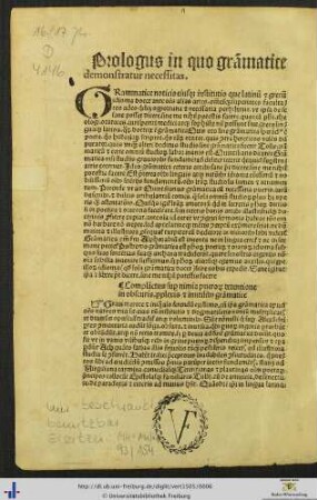 Prologus in quo grammatice demonstratur necessitas