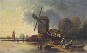 Landschaft mit Windmühle