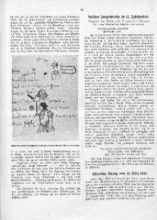 Randzeichnungen Louis Schneiders im Protokollbuch des Berliner Schauspielervereins