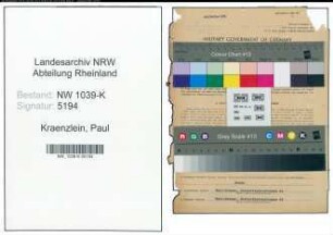 Entnazifizierung Paul Kraenzlein , geb. 04.07.1912 (Chemiker)