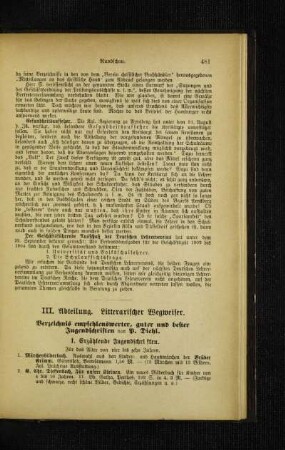 Verzeichnis empfehlenswerter, guter und bester Jugenschriften