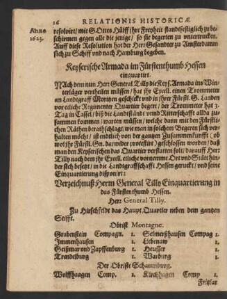 Keyserische Armada im Fürstenthumb Hessen einquartirt