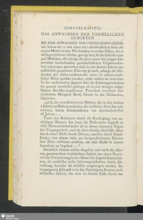 Zehntes Kapitel Das Anwachsen Der Unehelichen Geburten