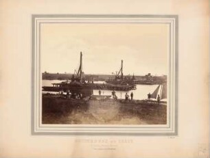 Venlo-Hamburger Eisenbahn. Weserbrücke, Dreye: Ansicht der Baustelle