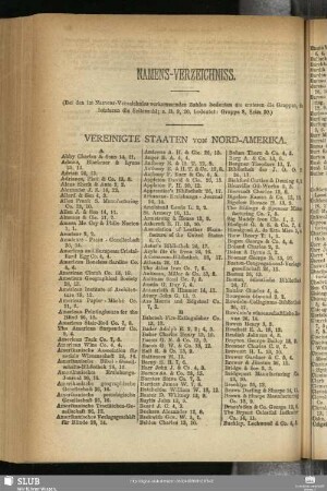 Namens-Verzeichniss