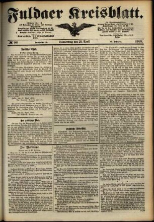 Ausgabe vom Donnerstag, den 28. April 1910.