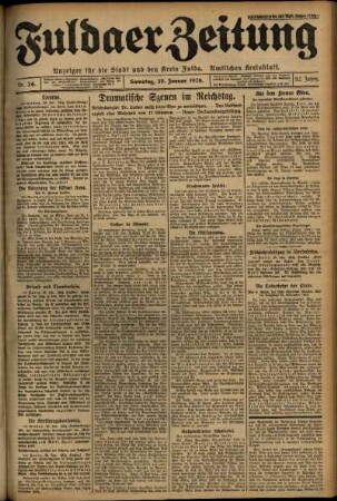 Ausgabe vom Samstag, den 30. Januar 1926.