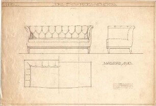 Niemeyer, Adalbert; Wohnräume, Möbel - Sofa (Ansicht, Teilansichten)