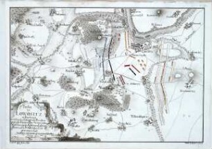 WHK 24 Deutscher Siebenjähriger Krieg 1756-1763: Plan der Schlacht bei Lobositz in Böhmen zwischen den siegreichen Preußen unter Friedrich II. und den Kaiserlichen unter Feldmarschall Brown, 1. Oktober 1756