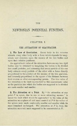 Chapter I. The attraction of gravitation.