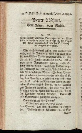 Vierter Abschnitt. Grundlehren vom Rechte.