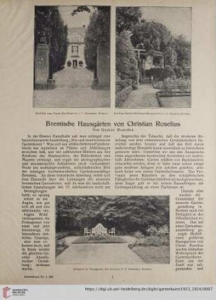 Bremische Hausgärten von Christian Roselius