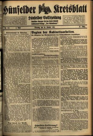 Zweite Ausgabe vom Dienstag, den 20. Oktober 1931.