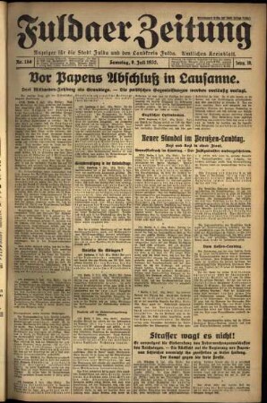 Ausgabe vom Samstag, den 09. Juli 1932.
