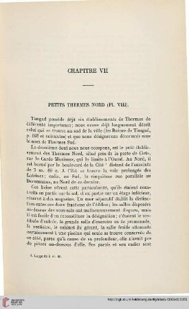 Chapitre VII: Petits thermes nord
