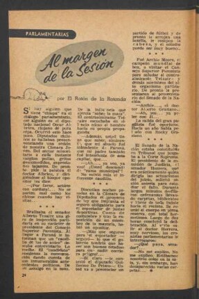 Al margen de la sesión : Parlamentarias