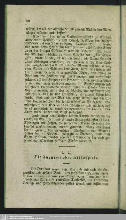 §. 20. Die Turniere oder Ritterspiele
