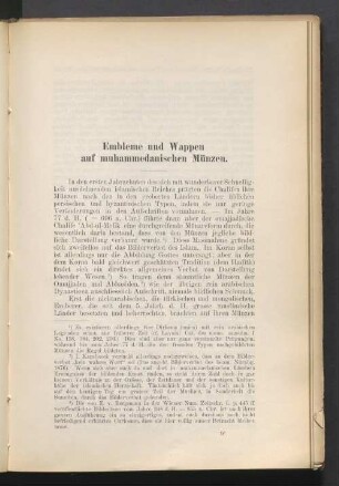 Embleme und Wappen auf muhammedanischen Münzen