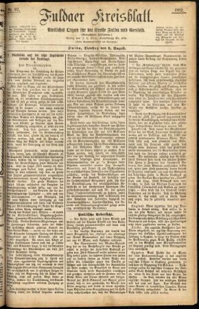 Ausgabe vom Dienstag, den 08. August 1882.