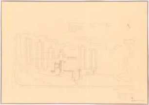 Grünflächen am Bereitschaftslager der Pommerschen Industrie, Barth-Stein: Lageplan 1:1000 (Zeichnung des Architekten)