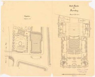 Stadttheater, Bromberg: Lageplan mit Grundriss Parkett