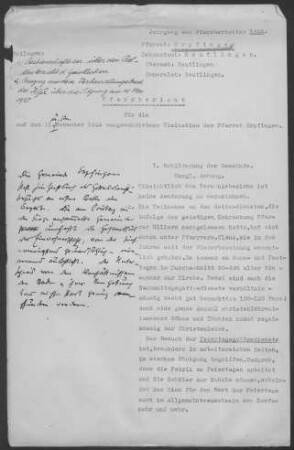 Erpfingen: Pfarrbericht