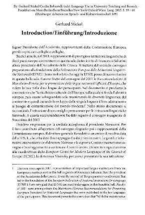 Introduction/Einführung/Introduzione