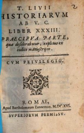 Historiarum Romanarum liber trigesimus tertius