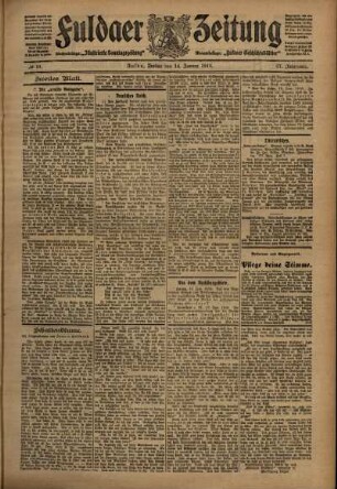 Zweite Ausgabe vom Freitag, den 14. Januar 1910.