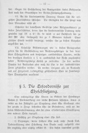 § 3. Die Erfordernisse zur Eheschließung.