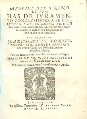 Avspice Deo Trino Et Vno: Has De Ivramento Conclusiones