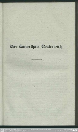 Das Kaiserthum Oesterreich