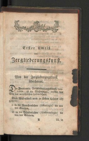 Von der Zergliederungskunst überhaupt.