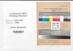 Entnazifizierung Margarete Stolte , geb. 29.05.1910 (Krankenschwester)