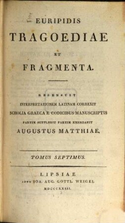 Euripidis tragoediae et fragmenta, 7