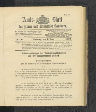 No.124, Sonntag, den 1. Juni 1919