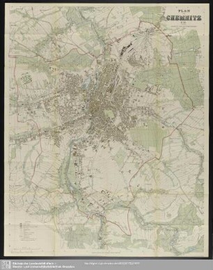 Karte : Plan von Chemnitz 1913