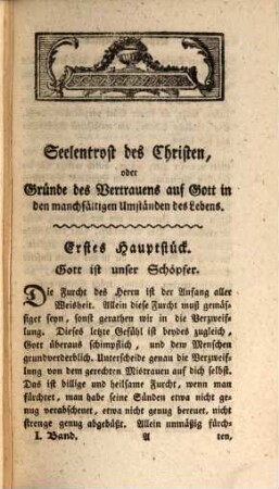 Seelentrost des Christen, oder Gründe des Vertrauens auf Gott in den manchfältigen Umständen des Lebens, 1