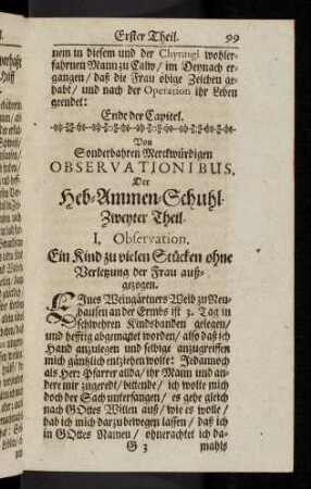 99-116, Von Sonderbahren Merckwürdigen Observationibus