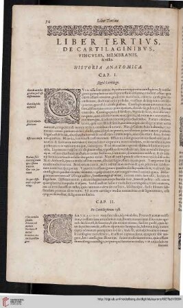 Liber tertivs, de cartilaginibvs, vincvlis, membranis, et villis