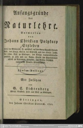 Anfangsgründe der Naturlehre