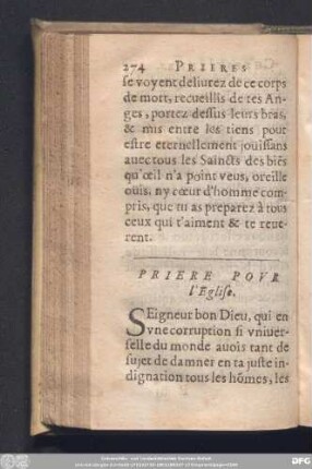 Priere Pour l'Eglise.