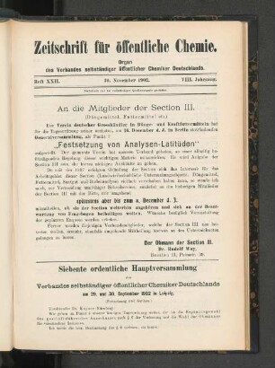 Heft XXII. 30. November 1902.