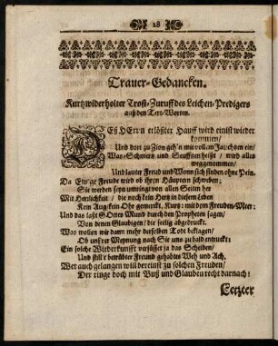 28-40, Trauer-Gedancken.